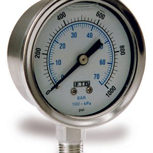 Stainless Steel Pressure Gauge - Bottom Mount