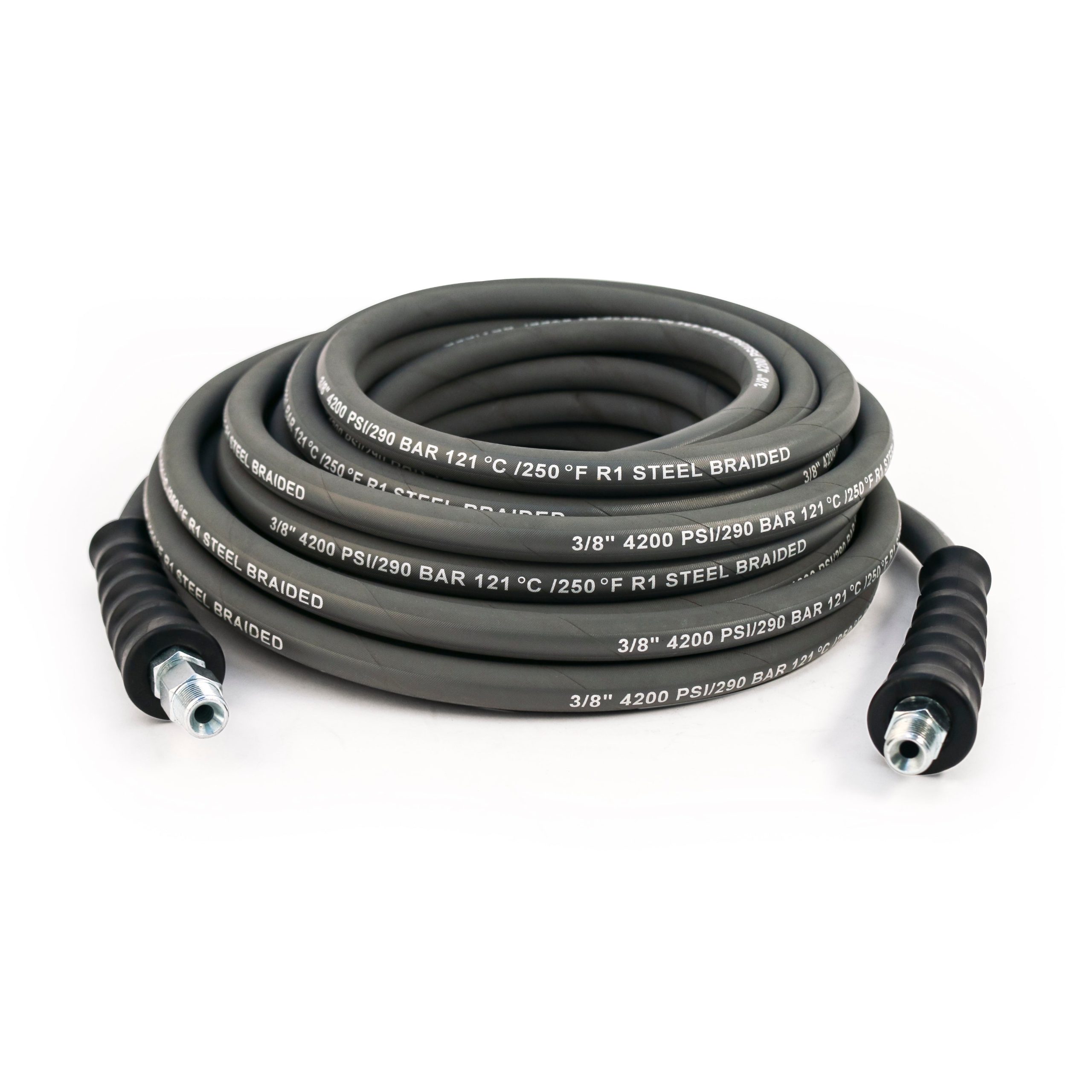 Non-Marking Pressure Washer Hoses - 1 & 2 Wire, Multiple Swivel & Coupler Options